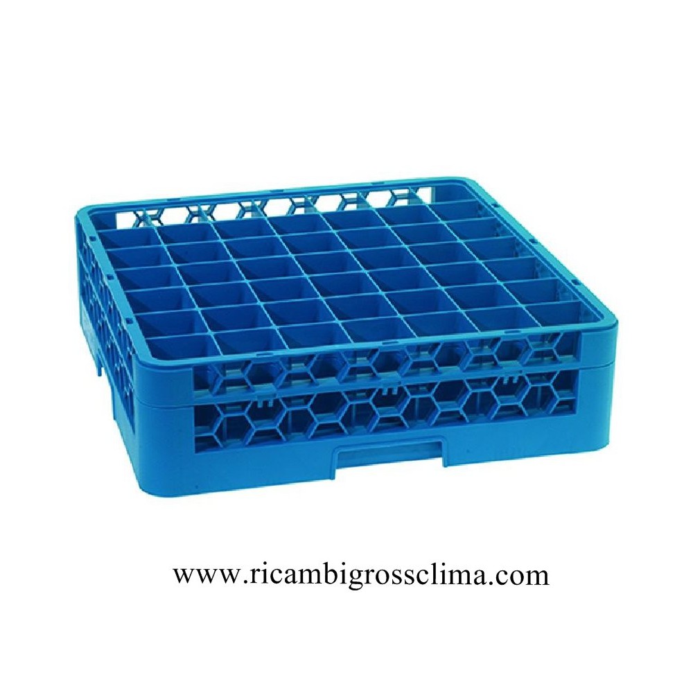 Kerafactum Scolapiatti Per Lavastoviglie Cestone Con 64 Dita - 50x50 Cm, Plastica, Espandibile E Impilabile Per Piatti, Bicchieri E Vassoi