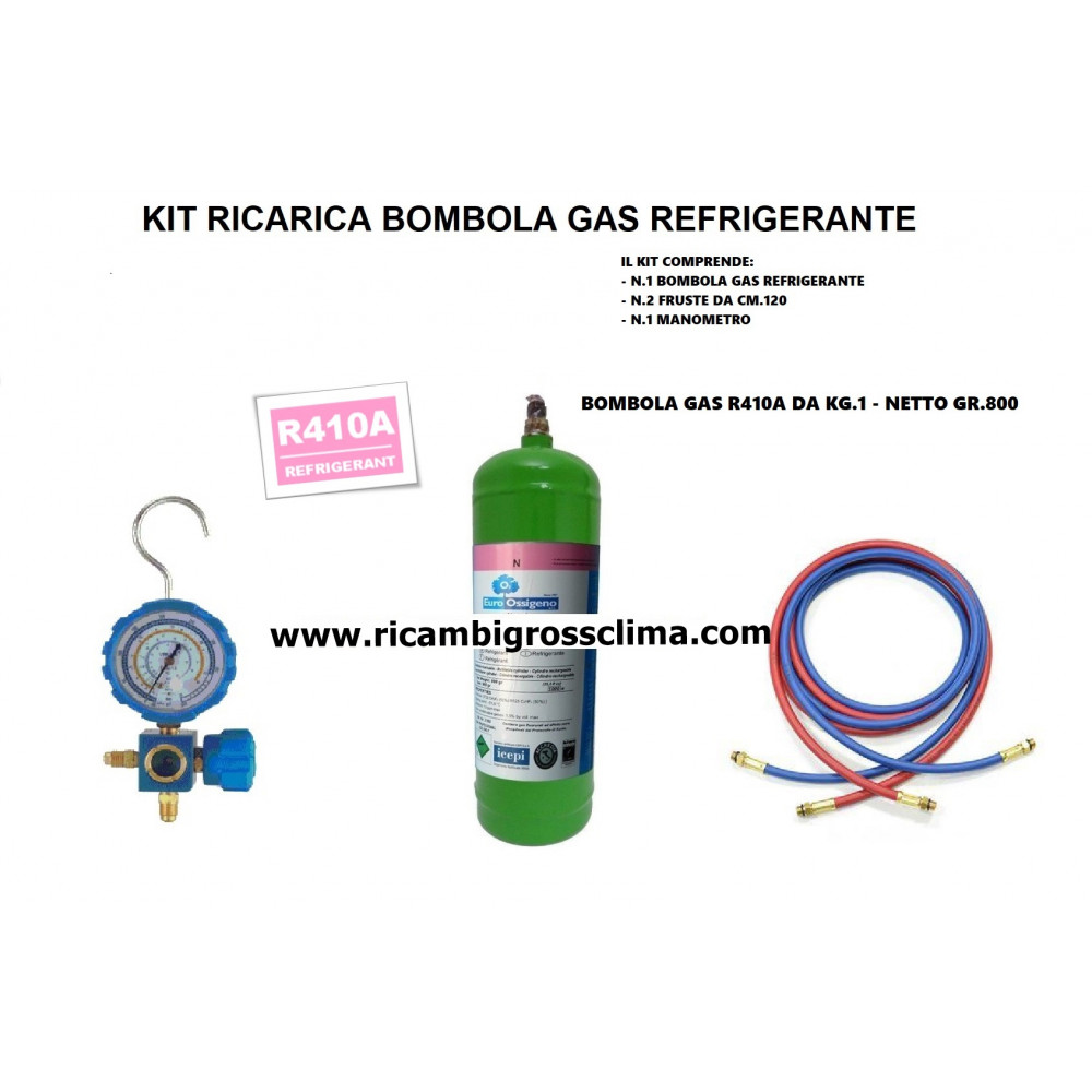 RECHARGE GAZ R410a valve 1/2 SPECIALE MANOMETRE