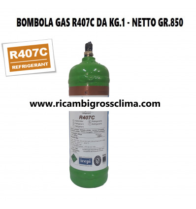 REFRIGERANT GAS R407C - 1 KG (NET 800 GR)