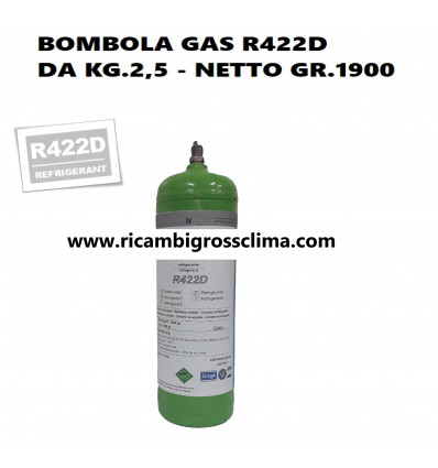REFRIGERANT GAS R422D 2.5 KG