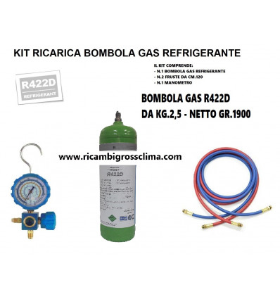 KIT RICARICA GAS R422D KG.2,5