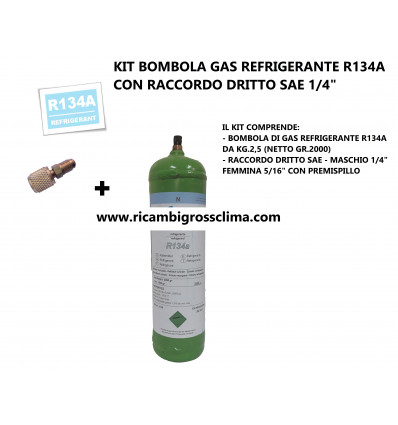 KIT RACCORDO GAS REFRIGERANTE R134A KG 2,5
