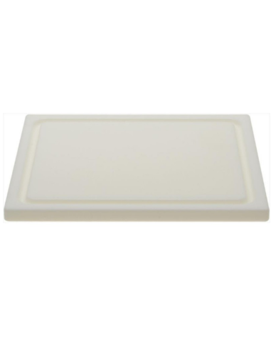 White chopping board GN 1/2 325x265xH20 mm with channel