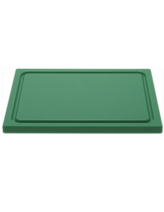 Green chopping board GN 1/2 325x265xH20 mm with channel