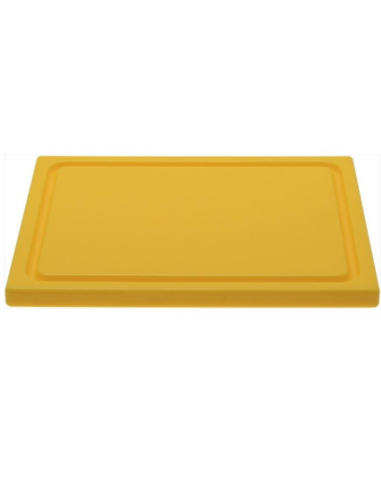 Yellow chopping board GN 1/2 325x265xH20 mm with channel
