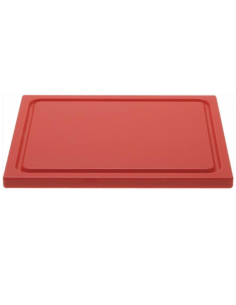 Red chopping board GN 1/2 325x265xH20 mm with channel