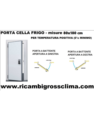 Porta Cella Frigo 80X180 cm con pavimento Dx