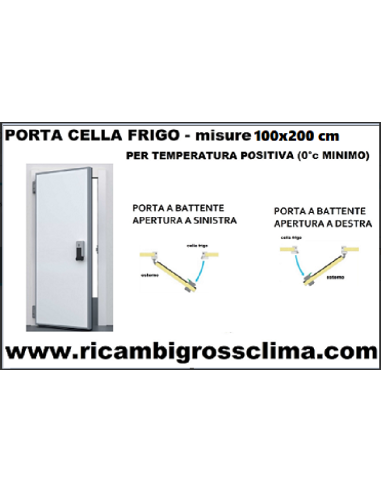 Porta Cella Frigo 100x200 cm con pavimento