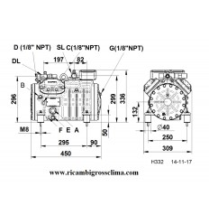 SEMI-ГЕРМЕТИЧНЫЙ КОМПРЕССОР DORIN HI355CC 2