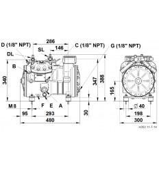 SEMI-ГЕРМЕТИЧНЫЙ КОМПРЕССОР DORIN HI451CC 2