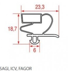 Уплотнители для холодильников-sagi-icv-fagor